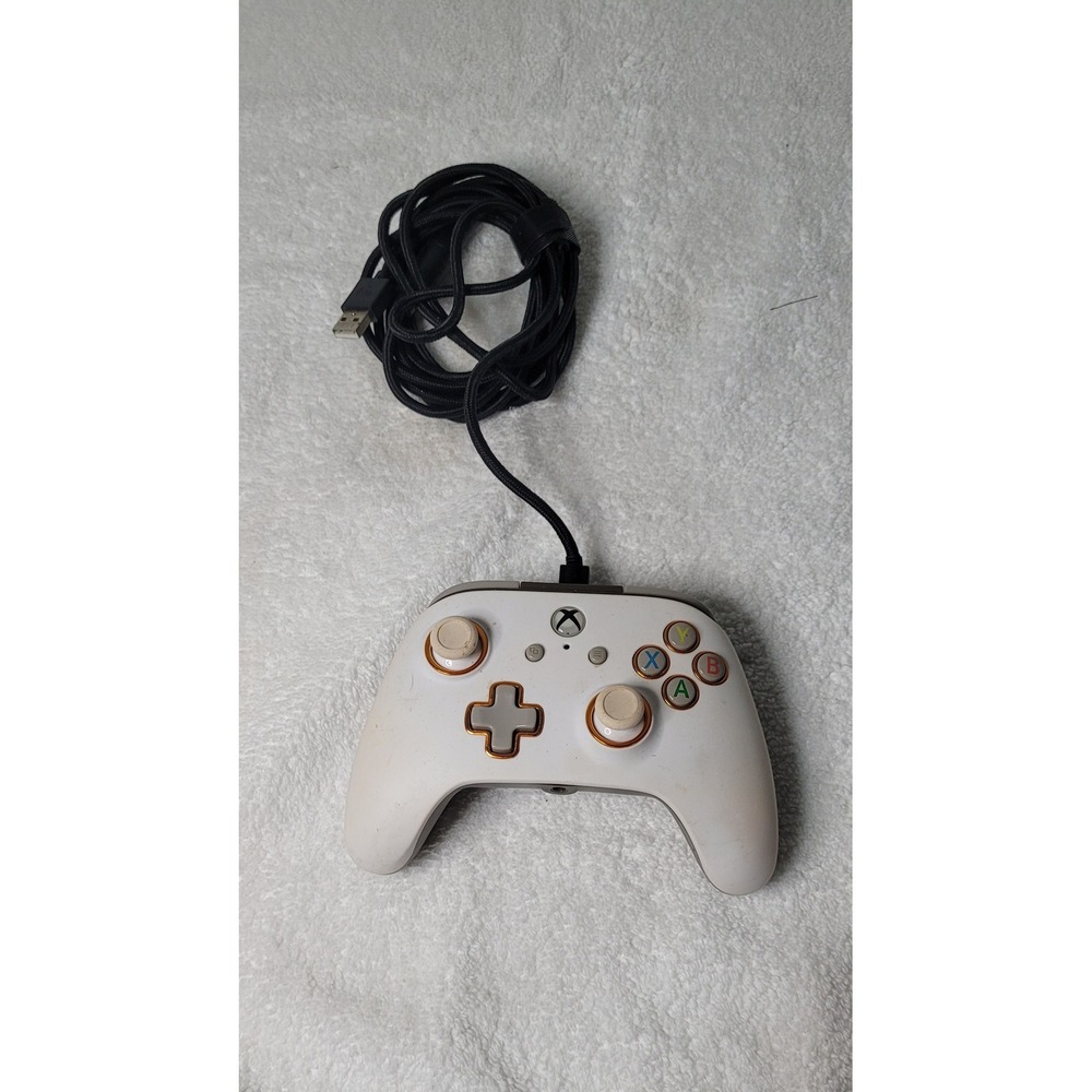 PowerA Enhanced Wired Controller Xbox Series X S One PC White Gold 1514146-02